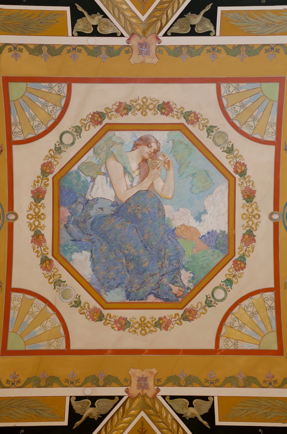 Murale raffigurante l'udito dei cinque sensi - Biblioteca del Congresso Thomas Jefferson Building, Washington, DC
